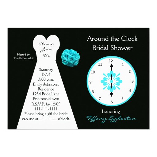Around the Clock Bridal Shower Invitations
