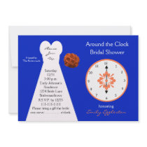 Around the Clock Bridal Shower Invitations -- Blue