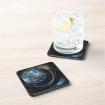 Around the World Abstract Art Cork Coaster