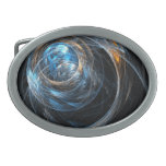 Around the World Abstract Art Oval Belt Buckle