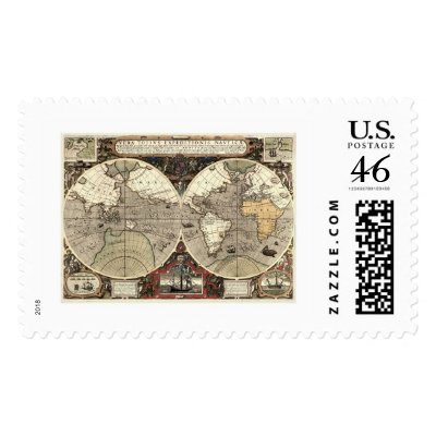 Around the World Drake Map - 1595 Postage by lc_maps