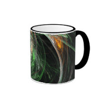 Around the World Green Abstract Coffee Mug