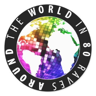 Around The World In 80 Raves - Sticker by atwi80r