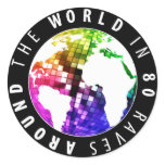 Around The World In 80 Raves - Sticker
