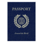 around the world : passport custom invitations