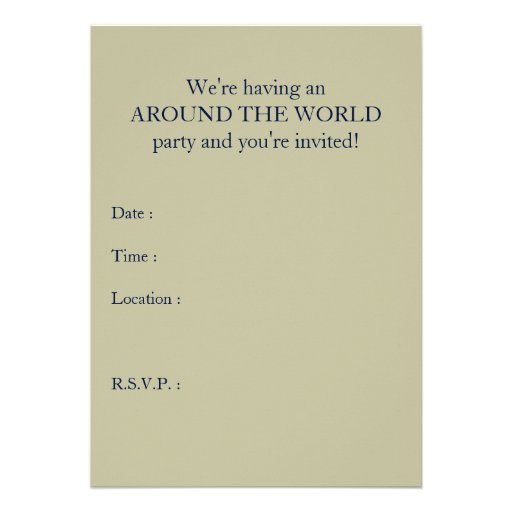 around the world : passport custom invitations