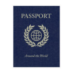 around the world : passport postcard