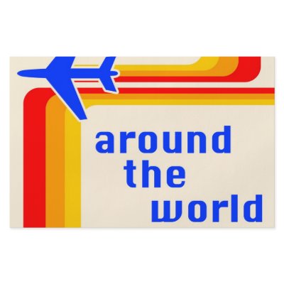 around the world : retro stripes full color flyer by occasionINVASION