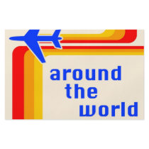 around the world : retro stripes full color flyer