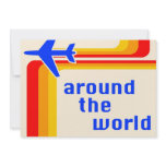 around the world : retro stripes invites