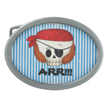 Arr Old School Pirate Skull Belt Buckles
