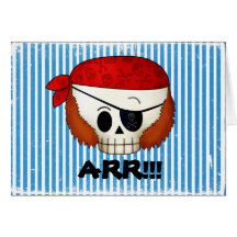 Arr Old School Pirate Skull Cards