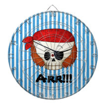 Arr Old School Pirate Skull Dartboard With Darts