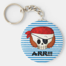 Arr Old School Pirate Skull Key Chains