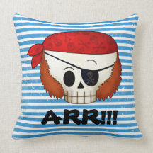 Arr Old School Pirate Skull Pillows