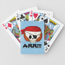 Arr Old School Pirate Skull Playing Cards