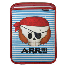 Arr Old School Pirate Skull Sleeves For iPads