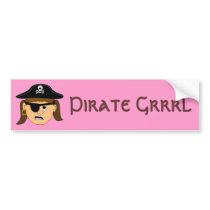 Arr Pirate Girl Cute Customizable Kid Pirate Stuff Bumper Stickers