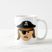 Arr Pirate Girl Cute Customizable Kid Pirate Stuff Coffee Mugs