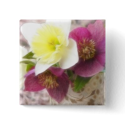 Arrangement - Daffodils And Hellebores Buttons by Pretty_World