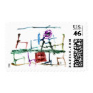 postcard - Young artist Ro. Howell's vision of re-arranging his world. He was five when he painted this work.