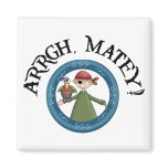 Arrgh Matey Pirate And Parrot Magnet