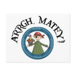 Arrgh Matey Pirate And Parrot Post Card