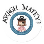 Arrgh Matey Pirate Girl Stickers
