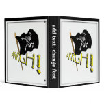 ARRGH! Waving Jolly Roger Pirate Flag 3 Ring Binder