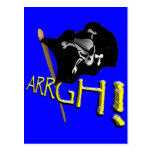 ARRGH! Waving Jolly Roger Pirate Flag Postcards
