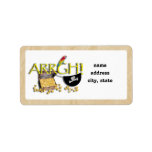 ARRGH! With Pirate Treasure, Parrot & Eye Patch Personalized Address Labels
