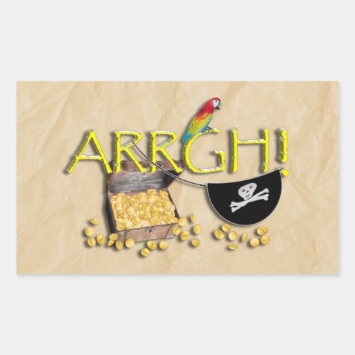 ARRGH! With Pirate Treasure, Parrot & Eye Patch Stickers