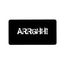 ARRGHH!  Pirate Shout / Scream. Black Personalized Address Label