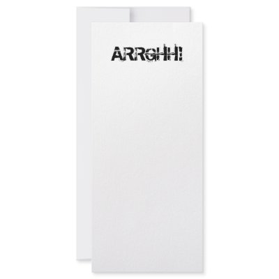 ARRGHH!  Pirate Shout / Scream. Black Personalized Rack Card by Slogans_Humor_Text