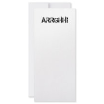 ARRGHH!  Pirate Shout / Scream. Black Personalized Rack Card