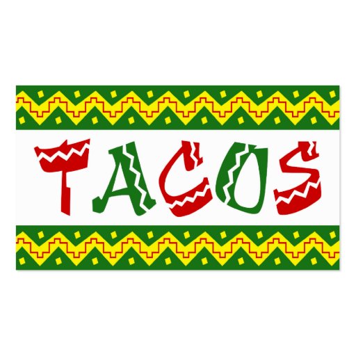 arriba tacos (loyalty punch card) business card template