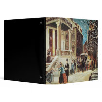 Arrival at the Christmas Party 3 Ring Binder