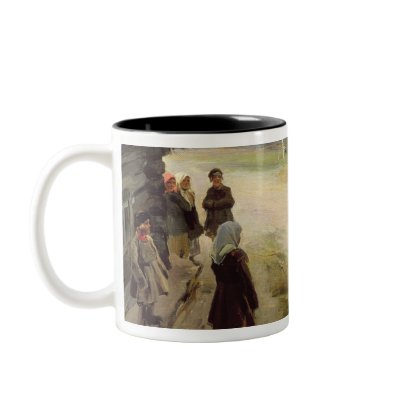 Arrival of a School-Mistress in the Country Mugs by bridgemanart