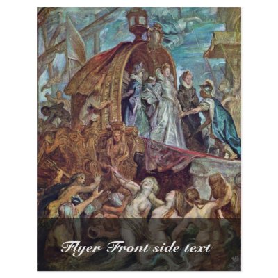 Arrival Of Marie De Medici In The Port Of Marseill Flyer Design by Artcollection