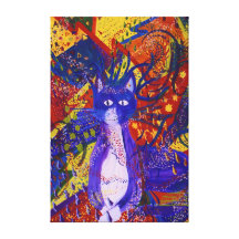 Arriving - Fun Party in Red, Yellow & Blue Gallery Wrap Canvas