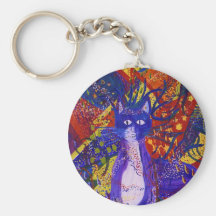 Arriving - Wild Party in Red, Yellow & Blue Keychain