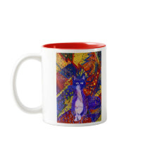 Arriving - Wild Party in Red, Yellow & Blue mugs