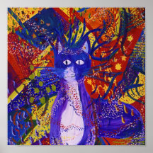 Arriving - Wild Party in Red, Yellow & Blue Print