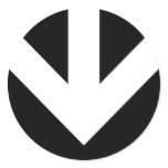 arrow down. color customizable. round stickers