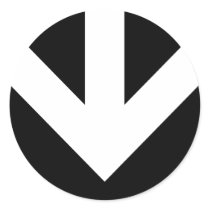 arrow down. color customizable. round stickers