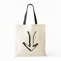 Arrow Pointing Down. Black and White. Bags
