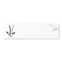 Arrow Pointing Down. Black and White. Bumper Sticker