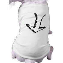 Arrow Pointing Down. Black and White. Dog Tshirt
