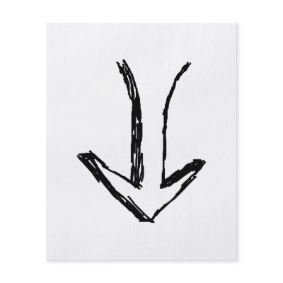 Arrow Pointing Down. Black and White. Full Color Flyer by Graphics_By_Metarla