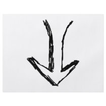 Arrow Pointing Down. Black and White. Flyer Design
